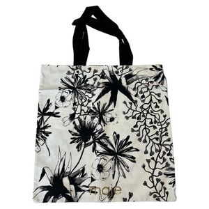 MAJE NWT BLACK WHITE FLORAL PRINT  COTTON TOTE BAG